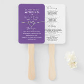 Simple Paars Wedding Program Hand Fan Handwaaier (Voorkant en achterkant)