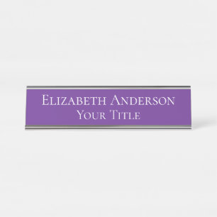 Simple Paarse Name Bord Bureau Naambordje