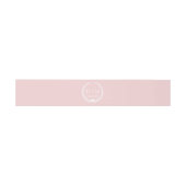 Simple Pale Rose Pink Monogram Invitation  Uitnodigingen Wikkel (Vlak)