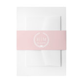 Simple Pale Rose Pink Monogram Invitation Uitnodigingen Wikkel (Voorkant Voorbeeld)
