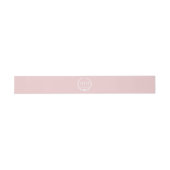 Simple Pale Rose Pink Monogram Invitation Uitnodigingen Wikkel (Vlak)