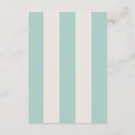 Simple Pale Teal Cabana Stripes Wedding Details Informatiekaartje (Achterkant)