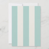 Simple Pale Teal Cabana Stripes Wedding Kaart (Achterkant)
