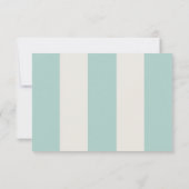 Simple Pale Teal Cabana Stripes Wedding RSVP (Achterkant)