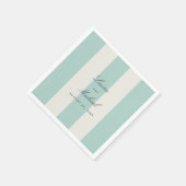 Simple Pale Teal Cabana Stripes Wedding Servet (Hoek)
