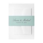 Simple Pale Teal Personalized Wedding Uitnodigingen Wikkel (Voorkant Voorbeeld)