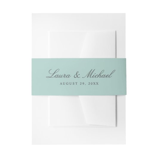 Simple Pale Teal Personalized Wedding Uitnodigingen Wikkel (Voorkant Voorbeeld)