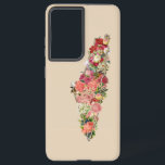 Simple Palestine Map Floral Samsung Galaxy Hoesje<br><div class="desc">De Palestijnse plattegrond is gevuld met bloemen,  op een beige achtergrond. Een klassiek en eenvoudig ontwerp voor een modern apparaat. Koop dit vandaag,  maakt een geweldig cadeau voor vrouw,  verloofde,  zus,  vriend of voor jezelf.</div>
