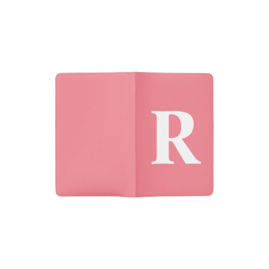 Simple Papaya Salmon Personalized Monogram Pocket Moleskine Notitieboekje (Geopend)