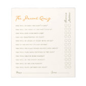 Simple Parent Quiz Baby Shower Game Notepad Notitieblok (Voorkant)