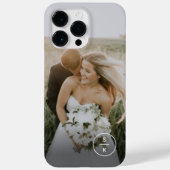 Simple Pas getrouwd Wedding Photo Monogram Name Case-Mate iPhone Case (Achterkant)