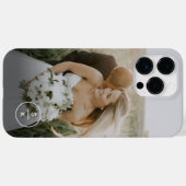 Simple Pas getrouwd Wedding Photo Monogram Name Case-Mate iPhone Case (Achterkant (horizontaal))