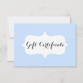 Simple Pastel Blue Business Cadeft Certificate Kaa (Voorkant)