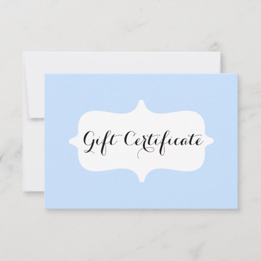 Simple Pastel Blue Business Cadeft Certificate Kaa (Voorkant)