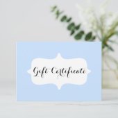 Simple Pastel Blue Business Cadeft Certificate Kaa (Staand voorkant)