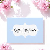 Simple Pastel Blue Business Cadeft Certificate Kaa