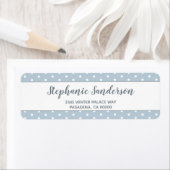 Simple Pastel Blue White polka stips Script Etiket (Insitu)