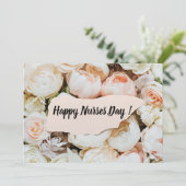 Simple Pastel Floral Happy Nurses Day Feestdagenkaart (Staand voorkant)