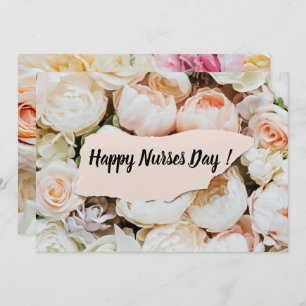 Simple Pastel Floral Happy Nurses Day Feestdagenkaart
