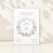 Simple pastel Floral Wedding website qr code Kaart