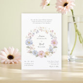 Simple pastel Floral Wedding website qr code Kaart