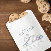 Simple Pastel Happy Paaster Bunny-typografie Bedankzakje