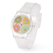 Simple Pastel Vintage Flower Pattern Horloge (Hoek)