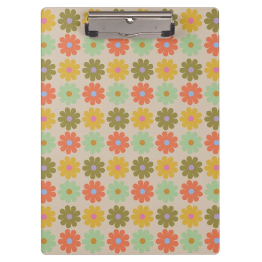 Simple Pastel Vintage Flower Pattern Klembord (Voorkant)