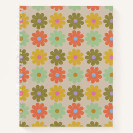 Simple Pastel Vintage Flower Pattern Notitieboek