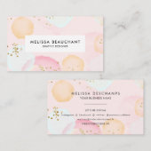 Simple Pastel Waterverf Splash Visitekaartje (Voorkant / Achterkant)
