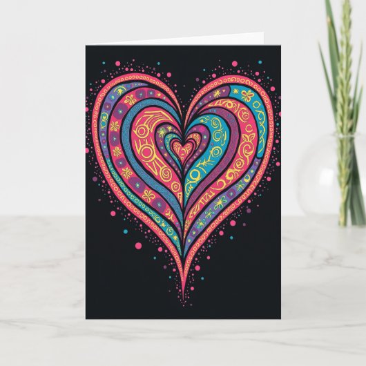 Simple Pattern Heart Card Kaart (Voorkant)