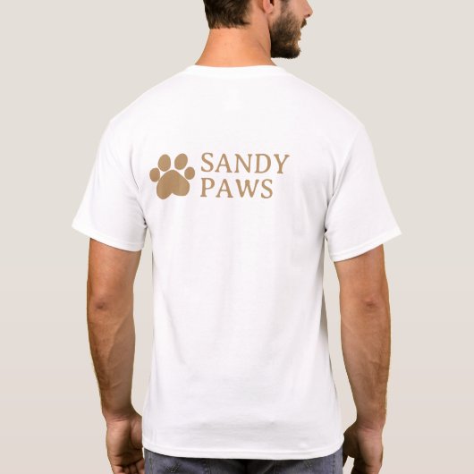 Simple Paw Print uw Logo bedrijfsnaam merk T-shirt (Achterkant)
