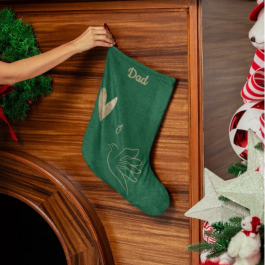 Simple Peace & Love Dove Photo Christmas Card Grote Kerstsok