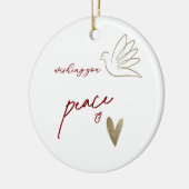 Simple Peace & Love Dove Photo Christmas Card Keramisch Ornament (Links)