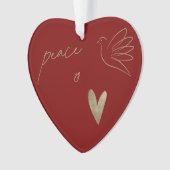 Simple Peace & Love Dove Photo Christmas Card Ornament (voorkant)