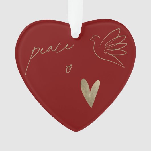 Simple Peace & Love Dove Photo Christmas Card Ornament (voorkant)