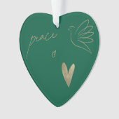 Simple Peace & Love Dove Photo Christmas Card Ornament (voorkant)