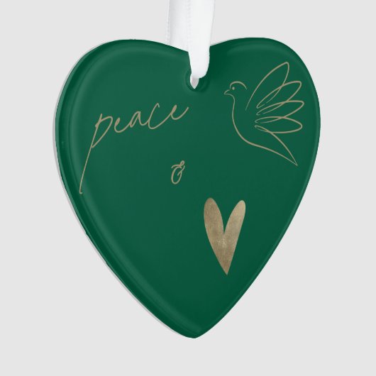 Simple Peace & Love Dove Photo Christmas Card Ornament (voorkant)