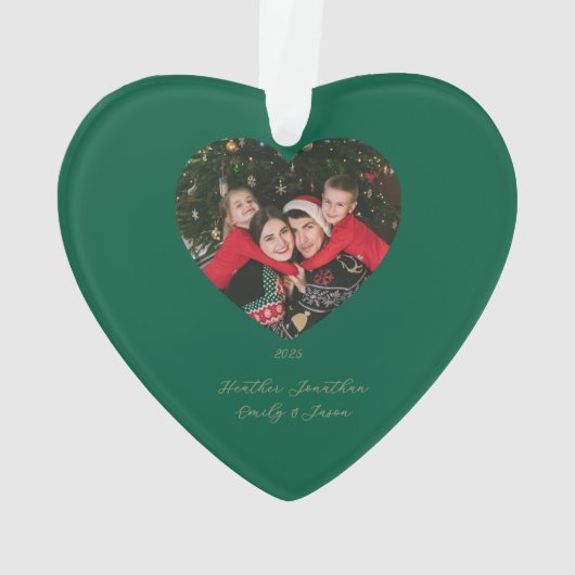 Simple Peace & Love Dove Photo Christmas Card Ornament (achterkant)