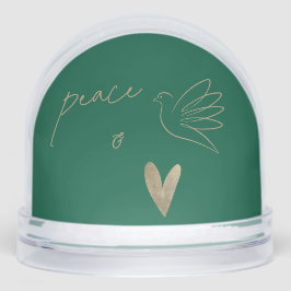 Simple Peace & Love Dove Photo Christmas Card Sneeuwbol