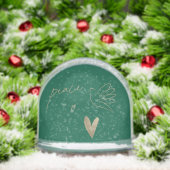 Simple Peace & Love Dove Photo Christmas Card Sneeuwbol (Kerstmis)