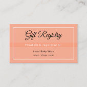 Simple Peach Babyshower QR Registry Enclosure Card Informatiekaartje (Voorkant)