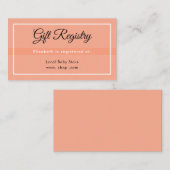 Simple Peach Babyshower Registry Enclosure Card Informatiekaartje (Voorkant / Achterkant)
