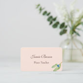 Simple Peach Botanical Blue Berries Visitekaartje (Staand voorkant)