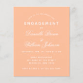 Simple Peach Budget Script Verloving Invitation (Voorkant)