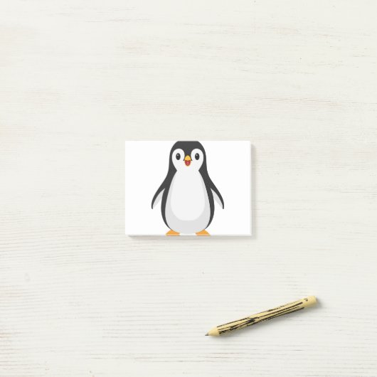 Simple Penguin Post-it® Notes (Op bureau)