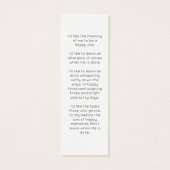 Simple Peony Funeral Memorial Bookmark Mini Visitekaartjes (Achterkant)