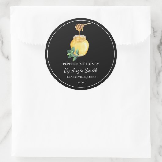 Simple Peppermint Infused Honey Label (Tas)
