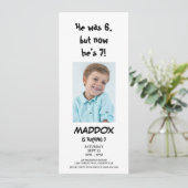 Simple Personal Photo 7th Birthday with QR Code Kaart (Staand voorkant)