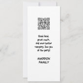 Simple Personal Photo 7th Birthday with QR Code Kaart (Achterkant)